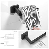 Matzwarte badkameraccessoires 4-delige badkameraccessoires handdoekenrek accessoireset SUS 304 roestvrij staal