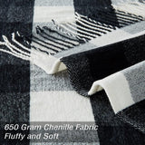 Zachte, gebreide, wollen deken, kwast, plaid, knuffeldeken, bankdeken, slaapdeken, deken, deken, deken, 127 x 152 cm, meerkleurig (zwart)