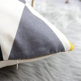 Set van 4 decoratieve kussenhoezen met geometrische print, vierkante kussenhoezen voor buitengebruik, terras, tuinbank, woonkamer, bankdecoratie, 40 x 40 cm, geel