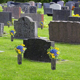 4X grafvaas met grondpin, grafbloemenhouder, begraafplaatsvaas voor het decoreren van begraafplaatsen en tuinen, plastic begraafplaatsvaas