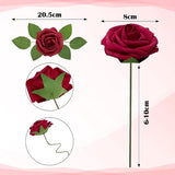 Kunstbloemen Rode Rozen, 30 stuks 8 cm Boeket Kunstmatige decoratieve bloemen Neprozen met stengels en kaart voor Valentijnsdag Huis Tuin Verjaardagsfeestje DIY Bruiloft Decoratie
