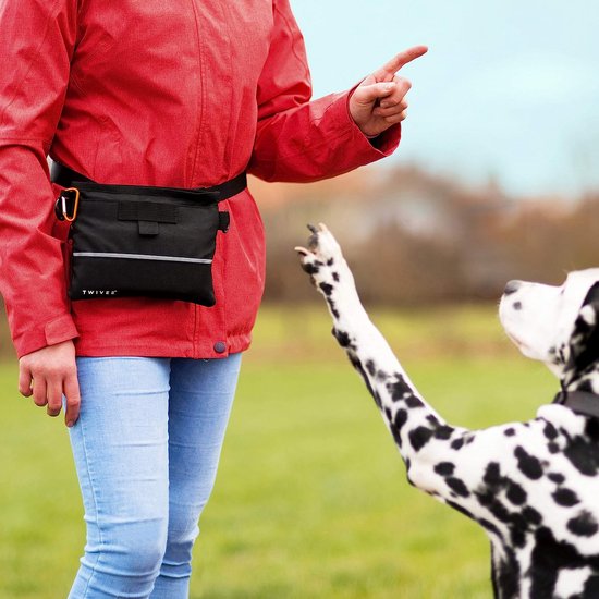 hondenvoerzak, behandel zak, met eenhandige kliksluiting, verwijderbare zak binnen, hond training voedselzak, inclusief karabijnhaak