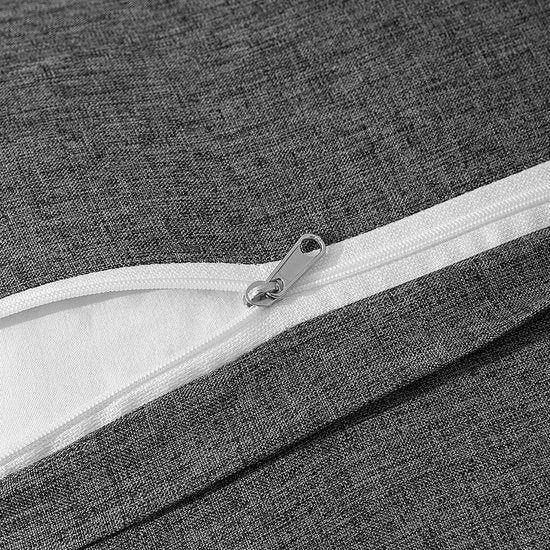 Outdoor kussen, weerbestendig, kussenovertrekken, waterdichte decoratieve kussenslopen, linnenlook, decoratief kussen voor tuin, bank, woonkamer, slaapkamer, set van 2, 50 x 50 cm, donkergrijs