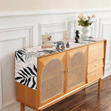 Table Runner Grey Modern Table Runner Colourful Table Runner Black Leaves Polyester Black Table Runner Washable Table Runner Small for Indoor and Outdoor Dining Room Party Holiday 40 x 140 cm