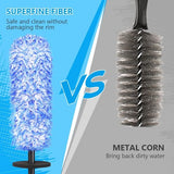 Velgenborstel voor aluminium velgen, premium microvezel velgenborstel voor een bijzonder zachte reiniging tot in het diepe velgbed, lange professionele autoreiniging, velgenreinigingsborstel