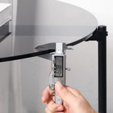 Ronde glazen salontafel: Minimalistische gehard glazen bijzettafel - Moderne bijzettafel voor thuis, woonkamer, terras, tuin - 50 cm x 50 cm x 50 cm grijs