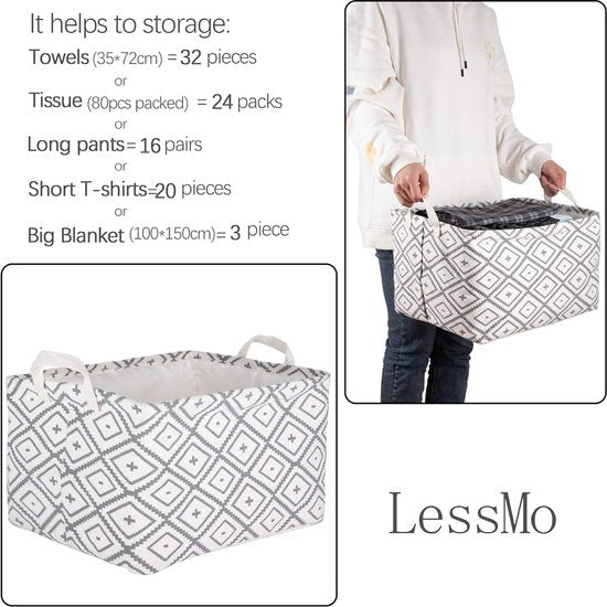 2 stuks opbergmanden, grote opvouwbare wasmanden met trekkoord, canvasstof, opbergdoos voor speelgoed, kleding, thuis, wasgoed (blauw)