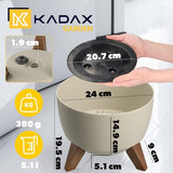 KADAX - Bloempot van kunststof met drie insteeksteunen - ronde bloembak, plantenschaal voor balkon, woonkamer - Diameter 24 cm, Taupe