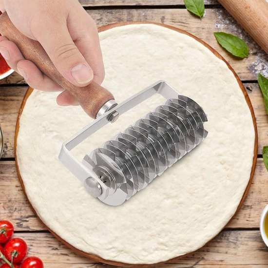 Pizza roosterroller, roestvrij stalen roosterroller, doe-het-zelf rolling cookie, roosterroller, voor het snijden van deeg, pizzabodes, bakken, keuken kunststof bakgereedschap, koekjesgebak