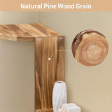 Hoekplank Hangende Wandplank Hout Rustiek Massief Grenenhout met 2 L-vormige Planken voor Keuken Badkamer Slaapkamer Woonkamer Boekenkast Zwevende Planken