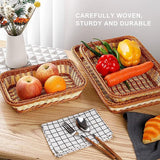2 stuks gevlochten gevlochten fruitbrood, opbergmand rotan geweven mand voor eetkamer, woonkamer en keuken (30 x 20 x 7 cm)