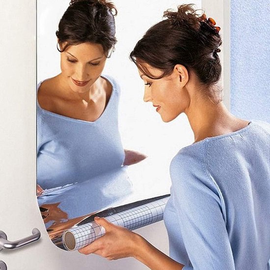 2 stuks spiegelplaten zelfklevende flexibele spiegelmuurstickers niet-glazen spiegelstickers rolspiegelstickers voor huisdecoratie (100x50cm)