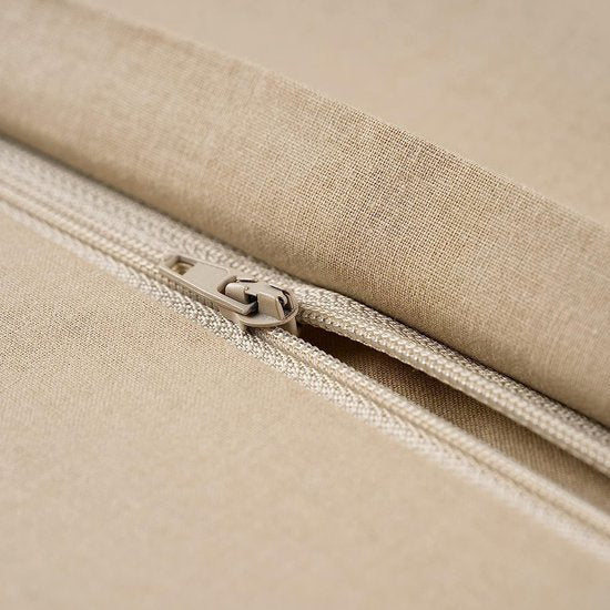 Deluxe Beddengoedset, 155 x 220 cm, 100% katoen, dekbedovertrek met kussensloop 80 x 80 cm, hoogwaardig dekbedovertrek met ritssluiting, Made in EU, beige, 155 x 220 cm