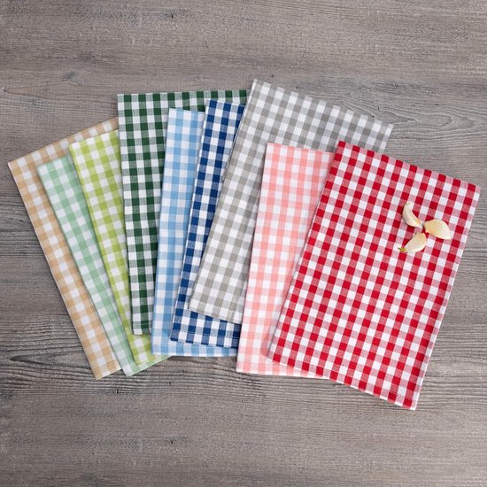 Tafelkleed 140 x 220 cm donkergroen/wit geruit (kleur en grootte naar keuze) - hoogwaardig vervaardigd tafelkleed van 100% katoen