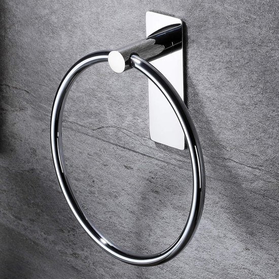 handdoekring - towel ring zonder boren - without drilling roestvrijstalen handdoekhouder voor badkamer en keuken - stainless steel towel holder for bathroom and kitchen polijsthanddoekhaak - polishing towel hook