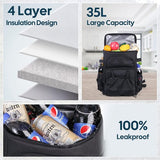 Koelrugzak, 35 L, thermische rugzak, koeltas, waterdichte picknickrugzak met flesopener voor picknick, kamperen, strand, wandelen, reizen, winkelen