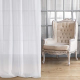 Gordijn glad transparant plooiband-1STK. Gordijnringen doorzichtig elegant hoogwaardig glamour, slaapkamer, woonkamer, etamine, stof, wit, 140x270 cm