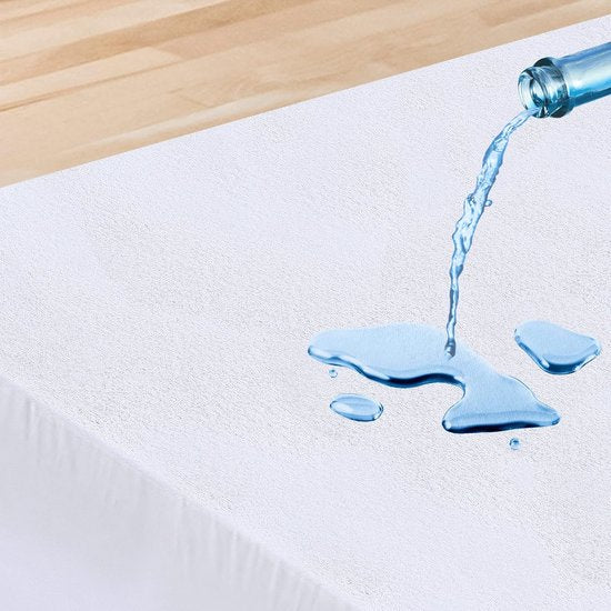 Waterdichte badstof matrasbeschermer, 80 x 190 x 30 cm, premium Fottee matrashoes, 200 g/m², ademend, elastiek rondom