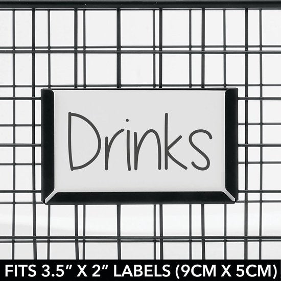 Multifunctionele mand van metaal – opbergmand met tekstveld voor keuken, voorraadkamer enz. – compacte en universele draadmand –