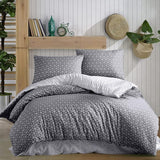 Puzzle beddengoed 135 x 200 cm, 4-delig, grijs - ademend, renforcé beddengoedset met 2 x dekbedovertrek 135 x 200 cm + 2 x kussensloop 80 x 80 cm, beddengoed, grijs