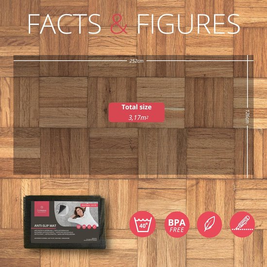 Anti-slip onderlegmat voor tapijt en beschermmatten - antislipmat antislip grip + veiligheidsonderlegger onderlegger fitnessmat tapijtonderlegger tapijtstopper tapijtonderlegger antislip bescherming