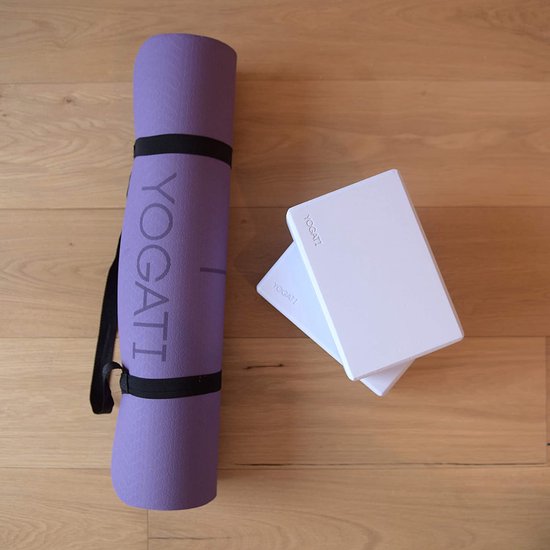 YOGATI milieuvriendelijke yogamat TPE, non-slip en dikke yogamat. Yoga Matten met Body Alignment Lines. Perfect Pilates Mat voor workout oefening, Gym en Fitness Violet