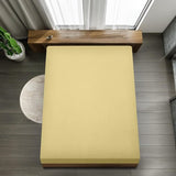 Hoeslaken 90x200cm - geel - geborsteld polyester microvezel hoeslaken - 35 cm diepe zak