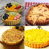 2 x siliconen fruitcakevorm, 30 cm, ronde bakvorm, quichevorm, taartbodemvorm, bakplaat, taartbodemvorm voor taarten, gebakvorm om te bakken met 4 borstels