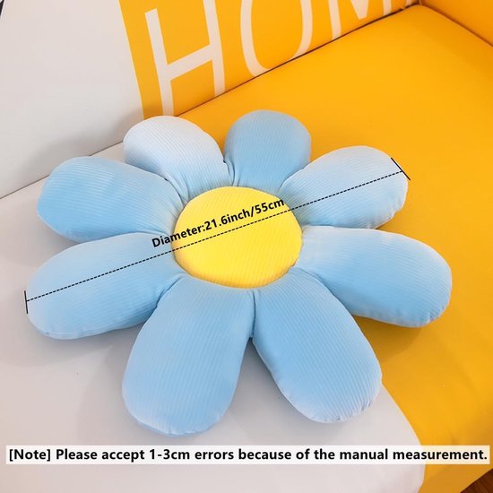 Bloemen Daisy Kussen Leuk Zitkussen Pluche Stoelkussen Home Decor voor Meisjes Vrouwen Lezen Slaapkamer TV (Blauw, 55cm) Bloemen Daisy Kussen Leuk Zitkussen Pluche Stoelkussen Huisdecoratie voor Meisjes Vrouwen Lezen Slaapkamer TV (Blauw, 55cm)