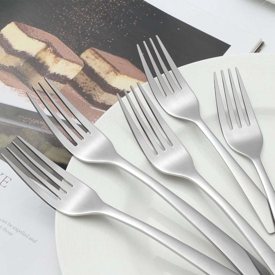 Taartvorken/dessertvorken, 16 stuks, 6,5 inch (16,5 cm), vierkante handgreep, vork, hoogwaardige roestvrijstalen vorken, vaatwasmachinebestendig, spiegelgepolijste vorken voor huis, restaurants,