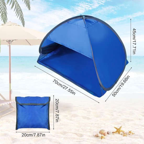 Mini-hoofdtent, pop-up tent mini, mini-hoofdtent, pop-up tent tegen de zon, strandopvang pop-up hond, mini-strandtent, ideaal voor strandkamperen en buitenactiviteiten (koningsblauw)