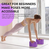 Yogablokkenset van 2 Eva Foam voor fitness, pilates, stretching en meditatie, yogariem inbegrepen