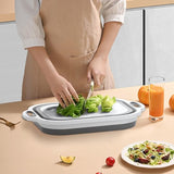 Opvouwbare campingsnijplank, 3-in-1 multifunctioneel, met mes, voor het wassen en bewaren van groenten en fruit worden gebruikt voor keuken, camper, camper accessoires, outdoor