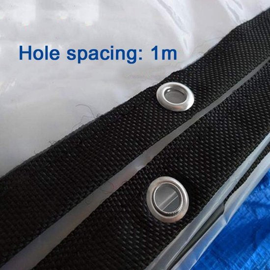 Dekzeil, waterdicht, transparant, met ogen, afdekzeil, bootzeil, met ogen, dik materiaal, 5 ml, voor tuinmeubelen, zwembad, auto, 2 x 3 m