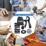 Handtrainer vingertrainer (set van 6) counting onderarmtrainer trainingsset, handgrijper met instelbare weerstand, 2-vinger-trainingssessie, vingerafstand, greepring