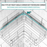 Hoek Douche Caddy 2 Pack, Geen Boren Douche Organizer Hoekplank voor Badkamer Bad, RVS Douche Caddy Hoekplank met 8 Haken en 6 Lijmen (Zilver)