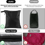 3 stuks wetbag 30 x 35 cm, herbruikbare zakken, waterdichte natte tas met ritssluiting, vuile kleding, tas, organizer voor badpakken, strandlaken, sportkleding (zwart), zwart
