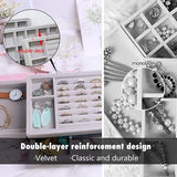 Sieradenlade Organizer Box, stapelbare set van 4 sieradenaccessoires opbergset, voor oorbellen, armbanden, armbanden, kettingen en ringen, opbergdoos voor sieraden, oorbelhouder (melkwit)