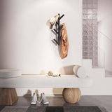 Metal Coat Hook Wall - 41 cm Vertical Coat Rack with 6 Hooks for Hanging Jackets, Coats, Hats, Scarves and Handbags (Black)