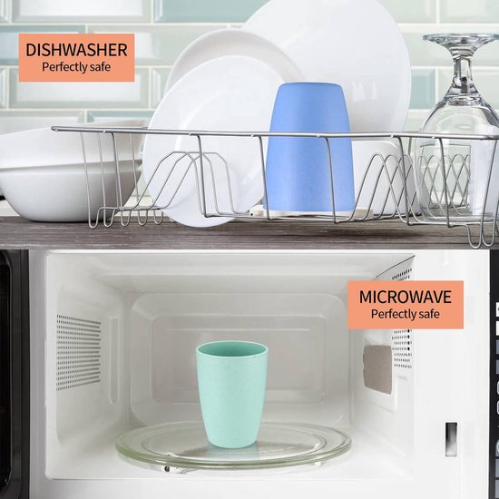 Set van 8 drinkbekers van 350 ml, koffiekopjes voor kinderen en volwassenen, herbruikbare en onbreekbare kopjes voor water, melk, theekopjes, kopjes