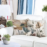 Kussenhoezen, set van 4, linnen, decoratief, geometrisch patroon, kussenhoezen voor bank, slaapkamer, bank, buitenkussens, 40 x 40 cm,