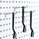 Mini roestvrijstalen draadborstelset (set van 15) - staalborstel met gebogen kunststof handgreep en ophanggat - ambachtelijke borstel voor het reinigen van metselwerk, metaalwerk