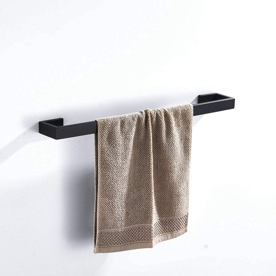 62 cm handdoekstang, mat zwart, van 304 roestvrij staal, wandhanddoekhouder