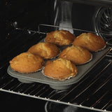 Muffin-bakvorm voor 6 kopjes - muffinvorm, muffinbakplaat met antiaanbaklaag, bakplaat met antiaanbaklaag, bakvorm voor cupcakes, brownies, vormen, mini-muffins bakvorm