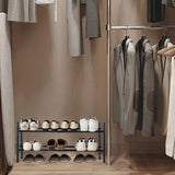 Schoenenrek van metaal, verstelbaar en uitbreidbaar schoenenstandaard, zwart, sterk en robuust, voor hal, woonkamer, slaapkamer, garage, kledingkast (1 pak met 2 treden)