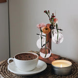 4 glazen plantenterrarium met houten standaard, transparante glazen hydrocultuurvazen, moderne plantenvoortplantingsstation Desktop plantenbak bolvaas voor hydrocultuurplanten, tuindecoratie