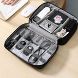 Kabeltas universele reiskabel organizer tas kubussen kabeltas, 2-laags waterdichte verstelbare kabelorganizer voor oplaadkabel mobiele telefoon, powerbank, USB-sticks, SD-kaarten