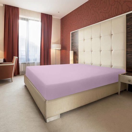 Hoeslaken 90x200cm - lavendel - geborsteld polyester microvezel hoeslaken - 35 cm diepe zak