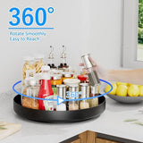 Draaitafel Organizer - 13" Roterend Metaal Kruidenrek Lazy Susan voor Kast Pantry Keuken Aanrecht Badkamer Koelkast Tafelopslag Zwart