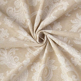 eettafelkleed, vierkant, afmetingen 145 x 145 cm, beige bloemenpatroon, chambray-katoen, voor middentafel, familiebijeenkomsten, feesten, feestdagen, wasbaar en herbruikbaar